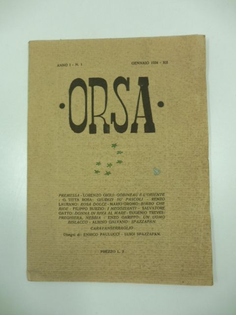ORSA. RIVISTA MENSILE DI LETTERATURA ED ARTE